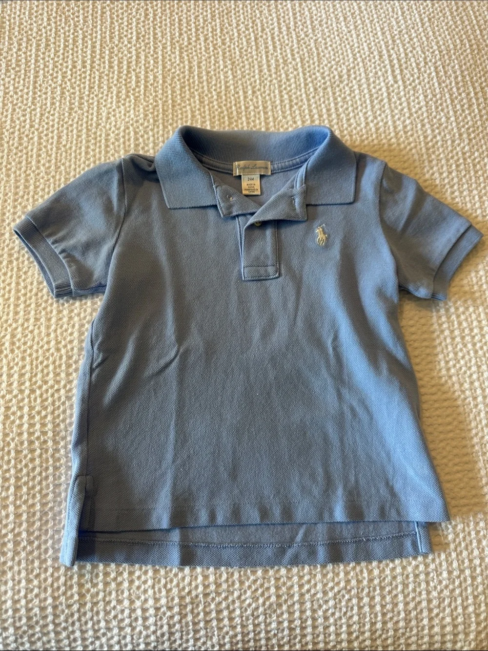 Ralph Lauren Kids Sky Blue Polo with Embroidered Pony